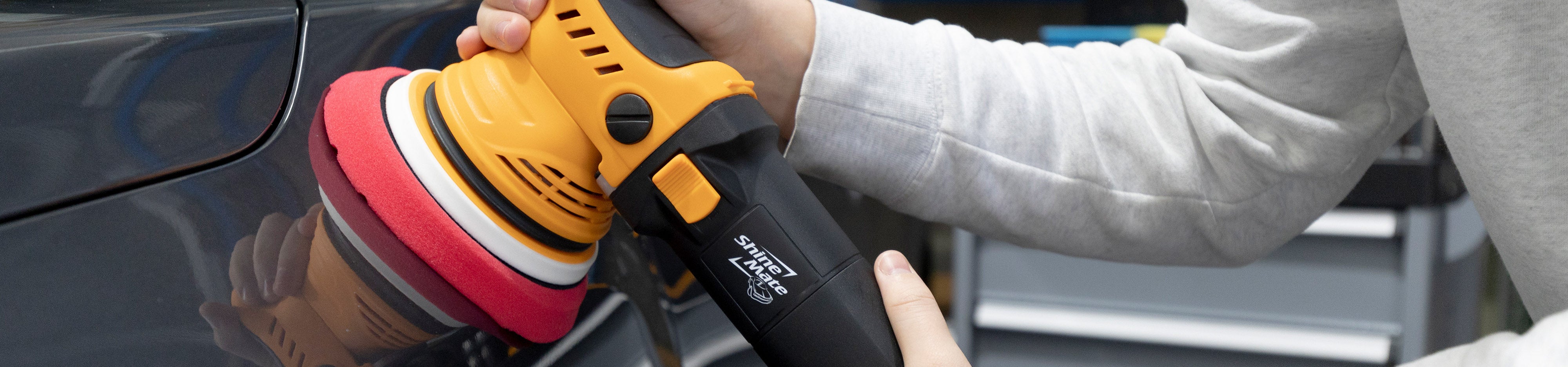 Shinemate polisher on car panel