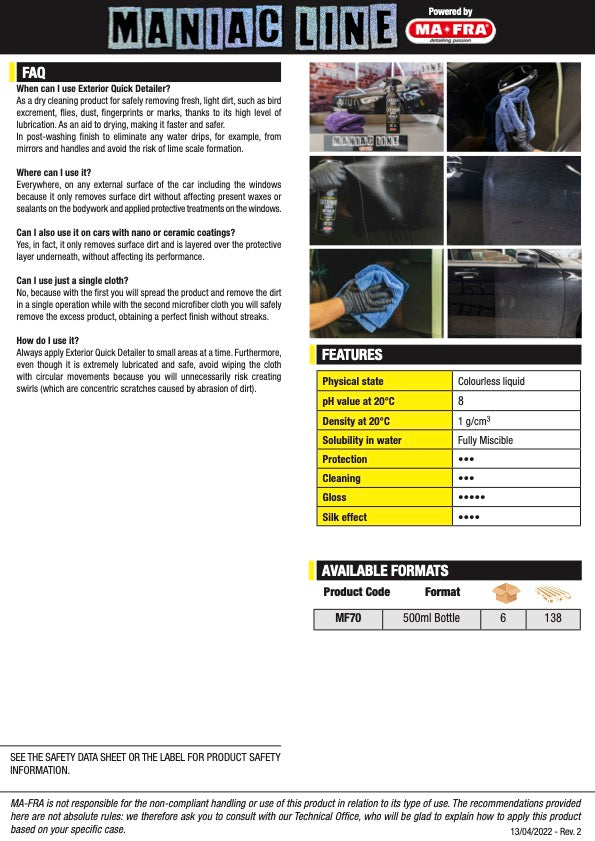 Maniac Line - EXTERIOR QUICK DETAILER 500ml