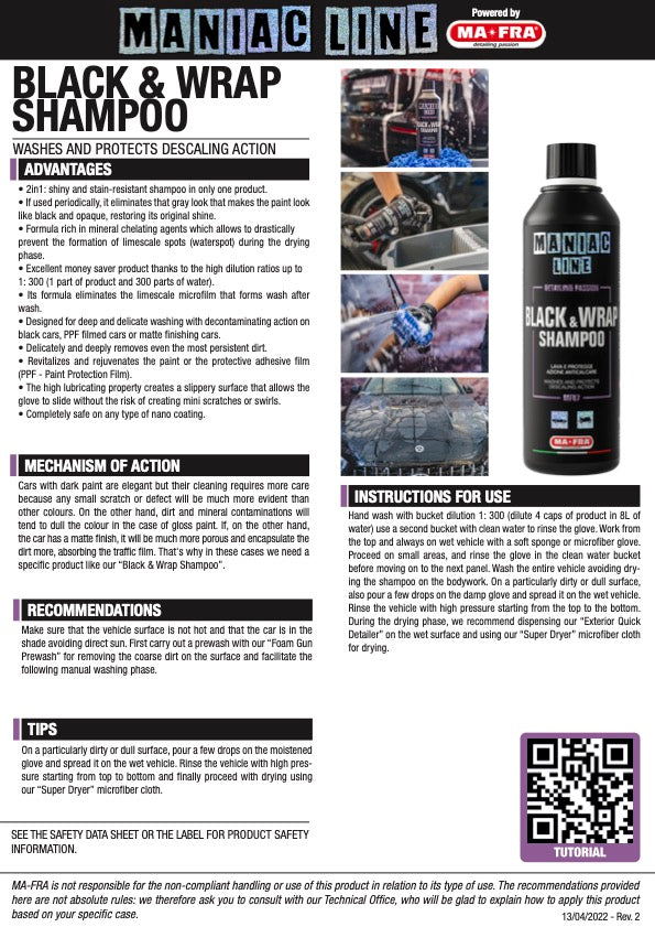 Maniac Line - BLACK & WRAP SHAMPOO 500ml
