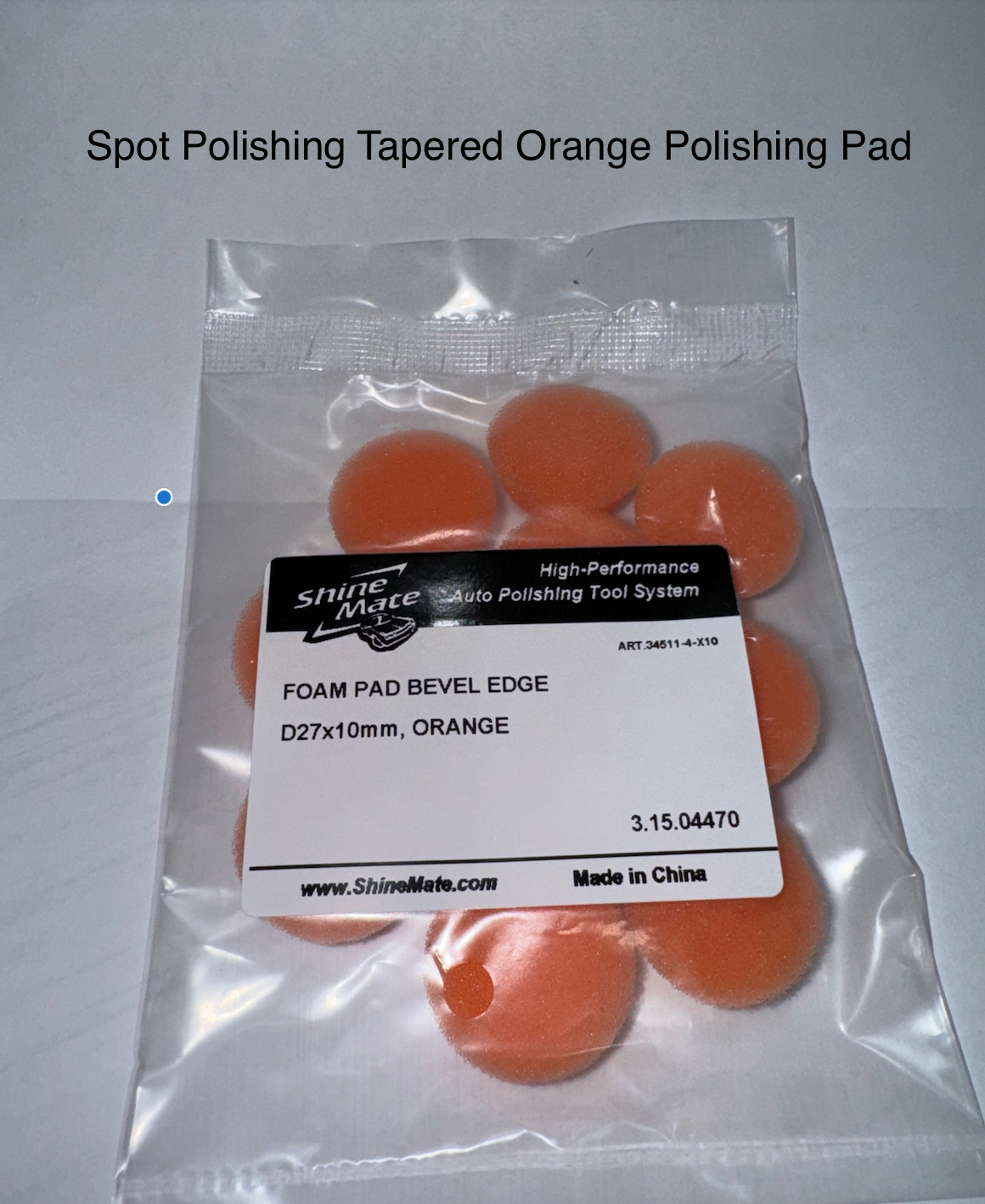 ShineMate Orange Bevel Foam Pad – 64mm individual pad in packaging