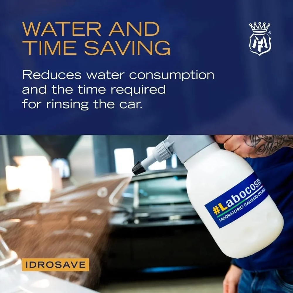 Labocosmetica IDROSAVE Polymer Rinseless Wash | Water-Saving pH Neutral No-Rinse Wash and Protect