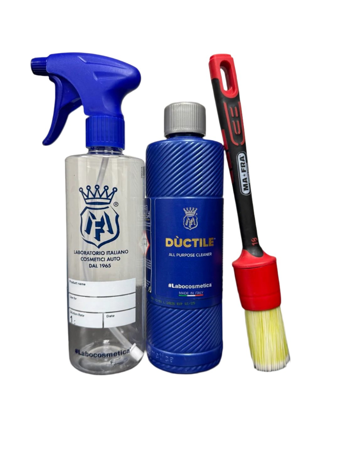 Labocosmetica Ductile, MAFRA Dilution Spray Bottle & MANIAC Interior Detail Brush Bundle