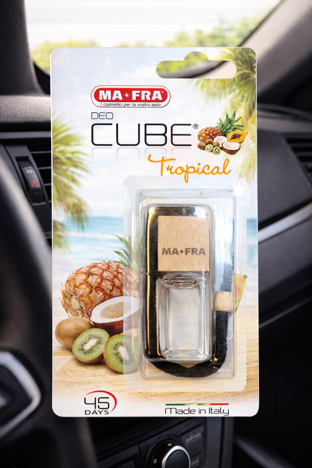 Mafra Deo Cube Car Air Freshener | Compact Hanging Neutralizer | Long-Lasting Forest Scent Eliminates Odors & Refreshes Cabin