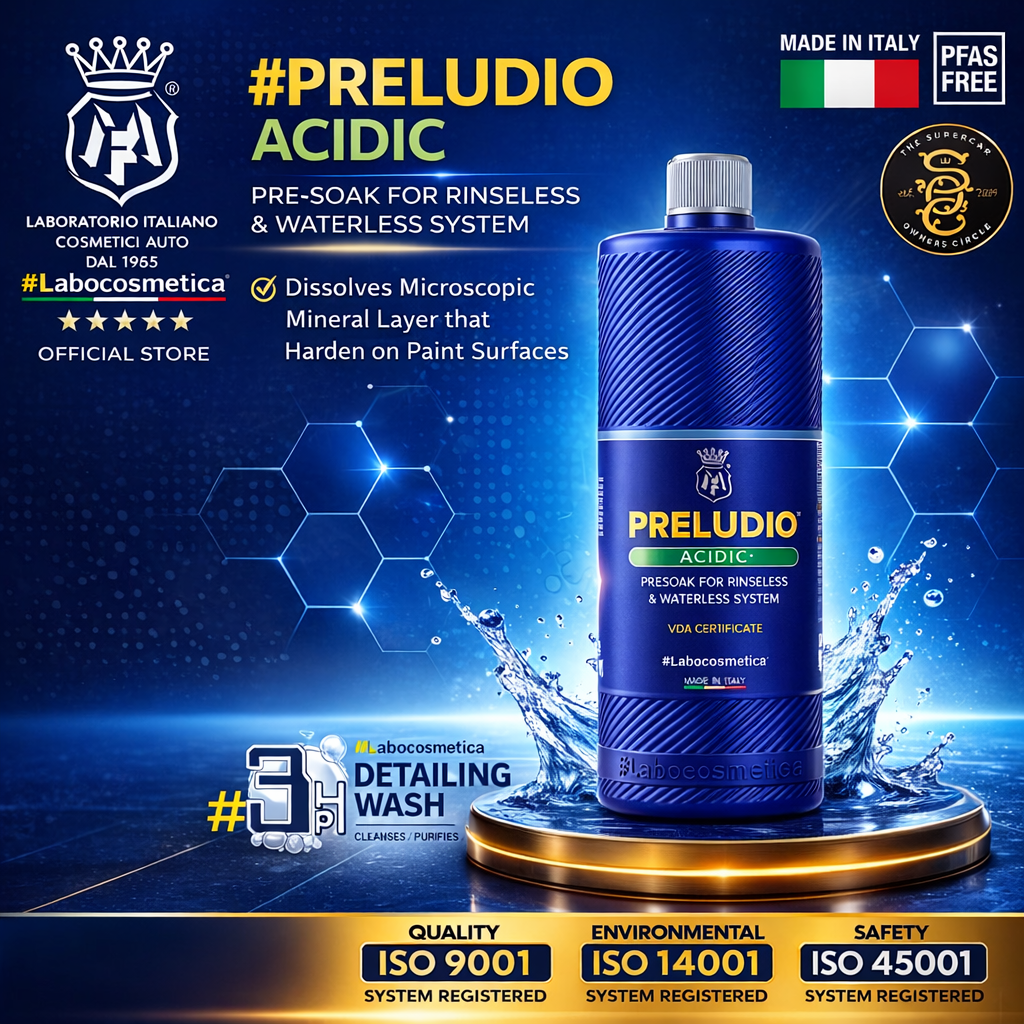 Labocosmetica PRELUDIO ACIDIC Presoak For Rinseless & Waterless Wash | 1L