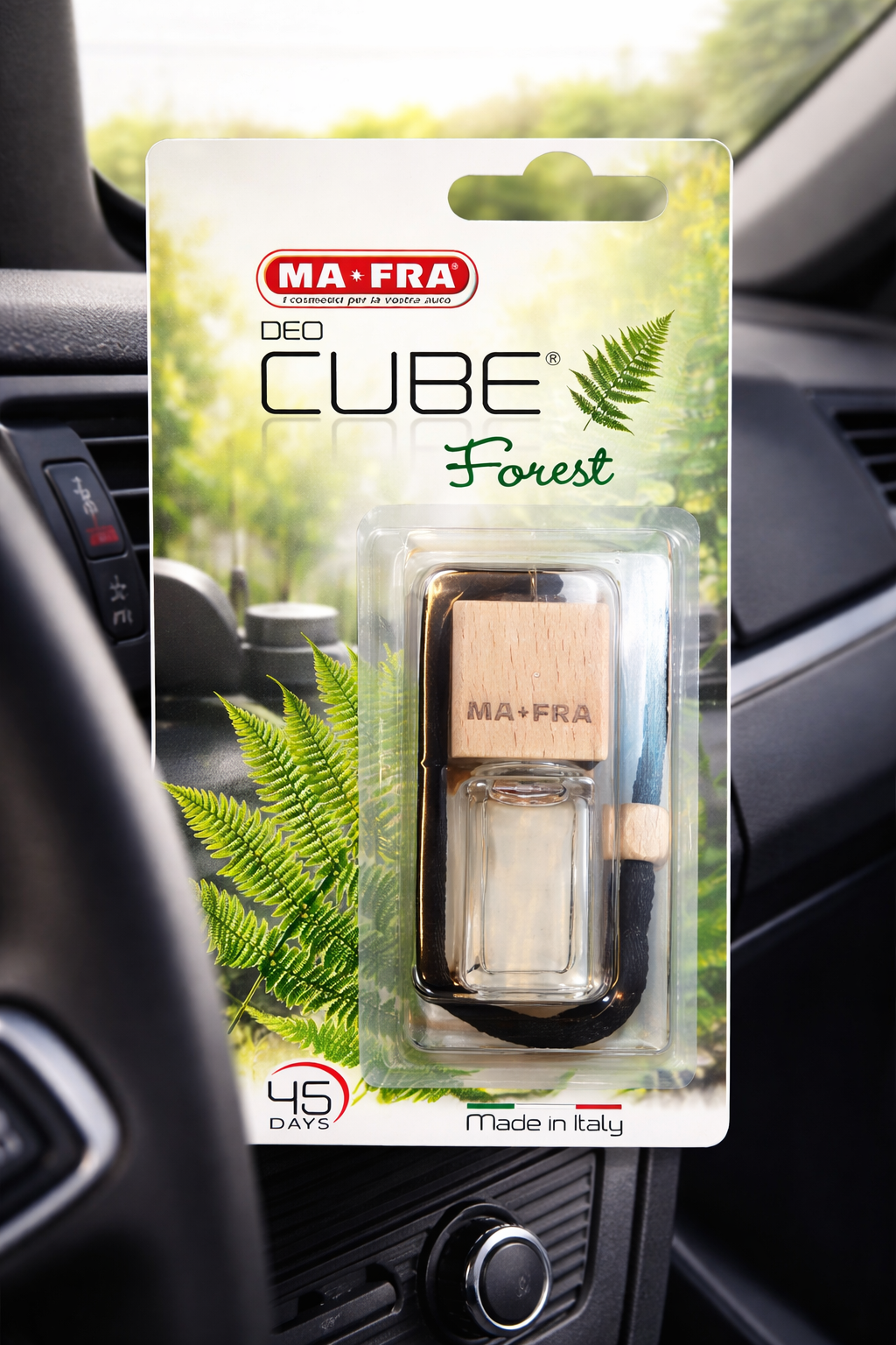 Mafra Deo Cube Car Air Freshener | Compact Hanging Neutralizer | Long-Lasting Forest Scent Eliminates Odors & Refreshes Cabin
