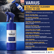 Labocosmetica VARIUS Ready-to-Use APC | Interior & Light Exterior Cleaner | Wipe-On Wipe-Off Convenience | 500ML