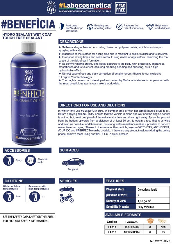 Labocosmetica - BENEFICIA - Touch Free Hydro Sealant Wet Coat