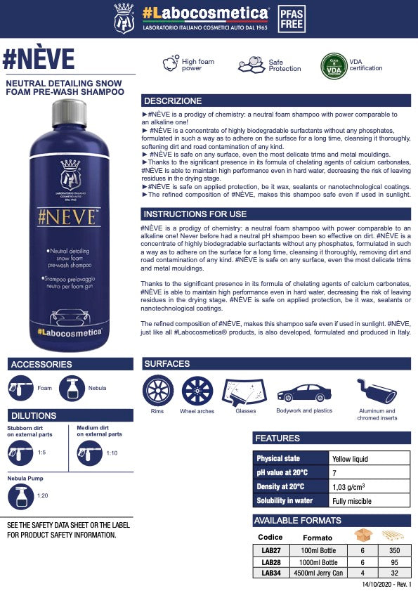 Labocosmetica - NEVE - Neutral Prewash Shampoo