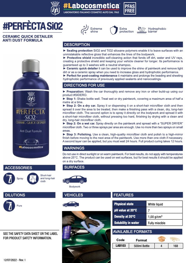 Labocosmetica - PERFECTA SIO2 - Ceramic Quick Detailer