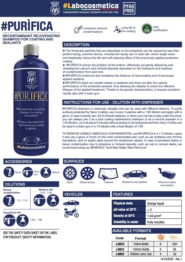 Labocosmetica - PURIFICA - Acid Decontaminant Shampoo