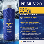 Labocosmetica PRIMUS 2.0 Alkaline Foam Prewash | VDA Certified Presoak for Traffic Film Road Grime and Bugs