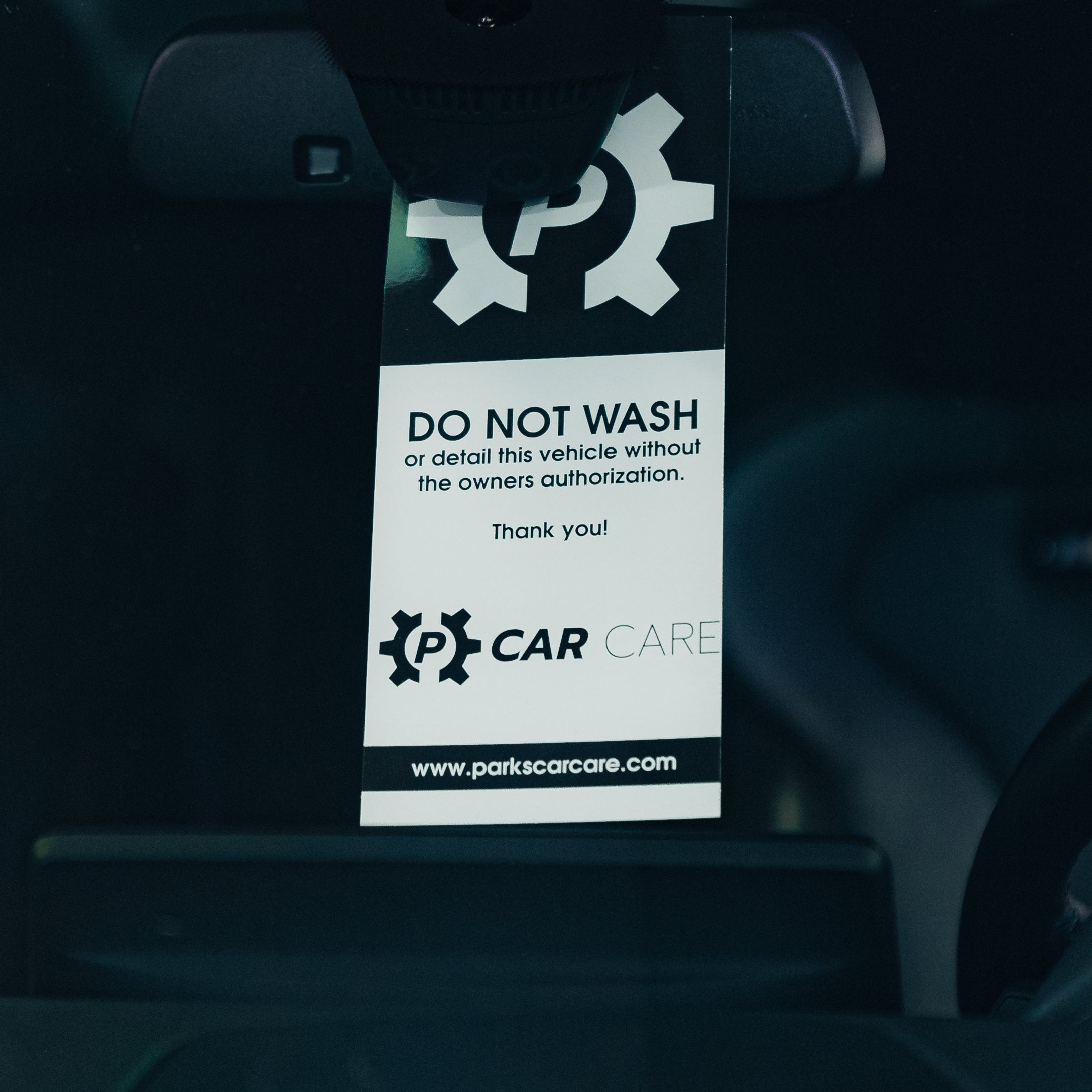 Do Not Wash Mirror Hanger - Parks Car Care 