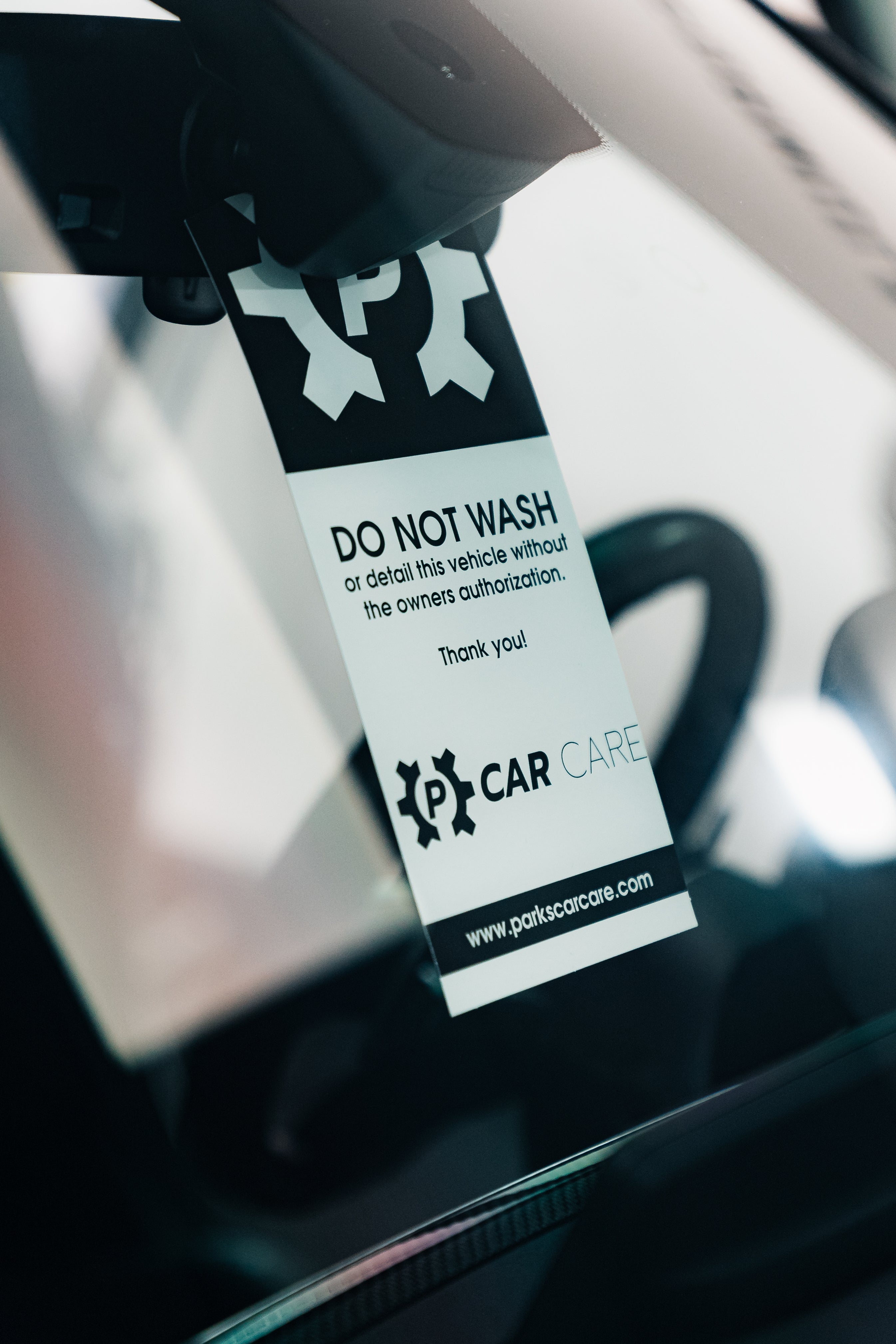 Do Not Wash Mirror Hanger - Parks Car Care 
