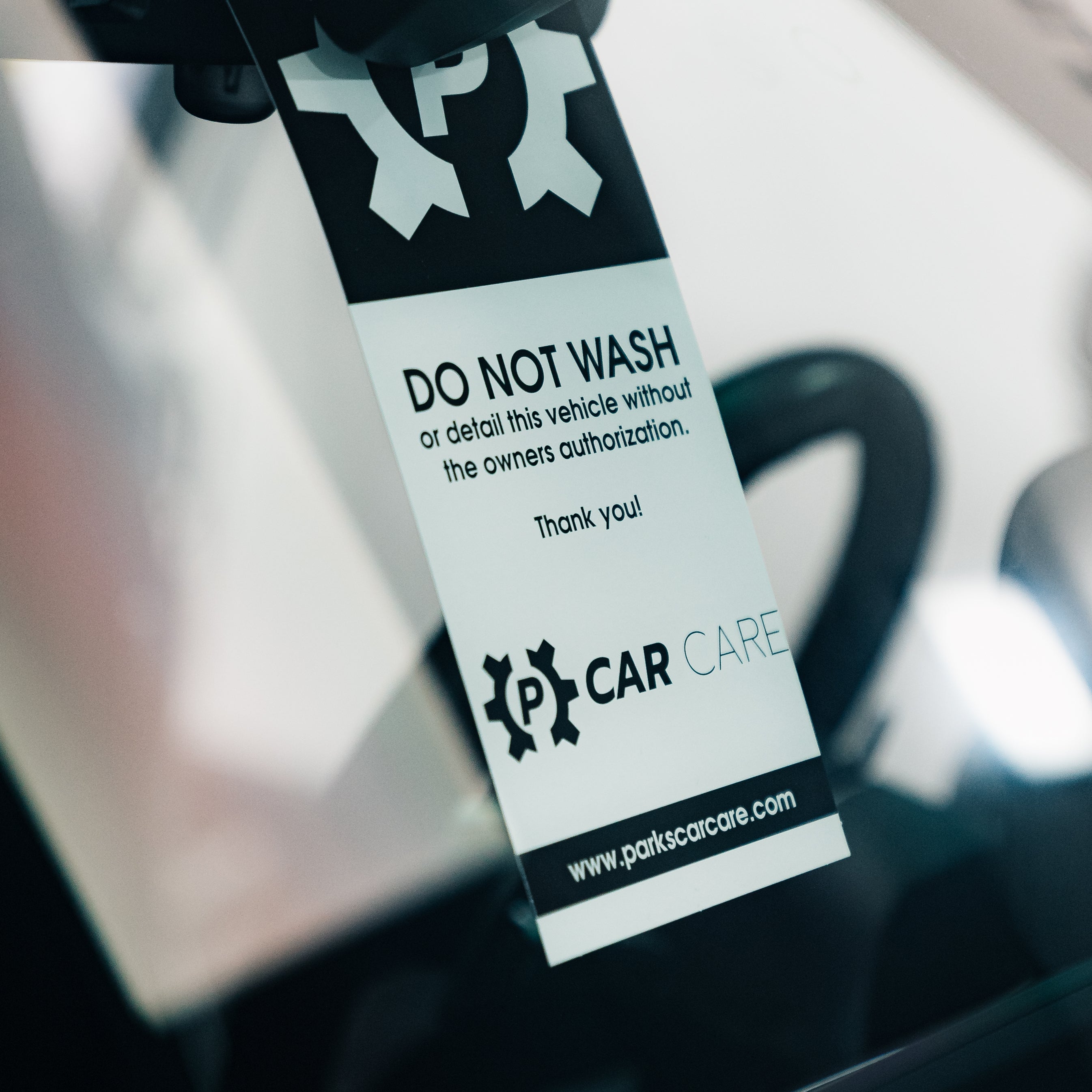 Do Not Wash Mirror Hanger - Parks Car Care 
